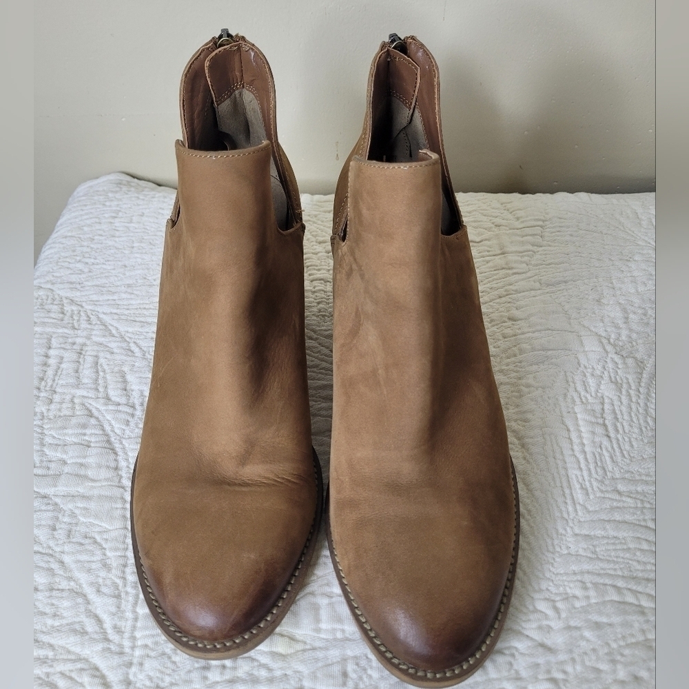 Blondo Brown Leather Booties Size 10 - Picture 3 of 8